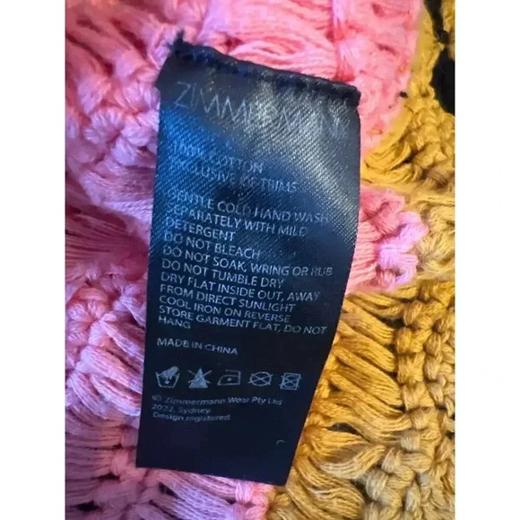 $950 Zimmermann Handmade Real Croch Tiggy Frill Tiered Pompom Dress Resort Sz 12 - Picture 14 of 16